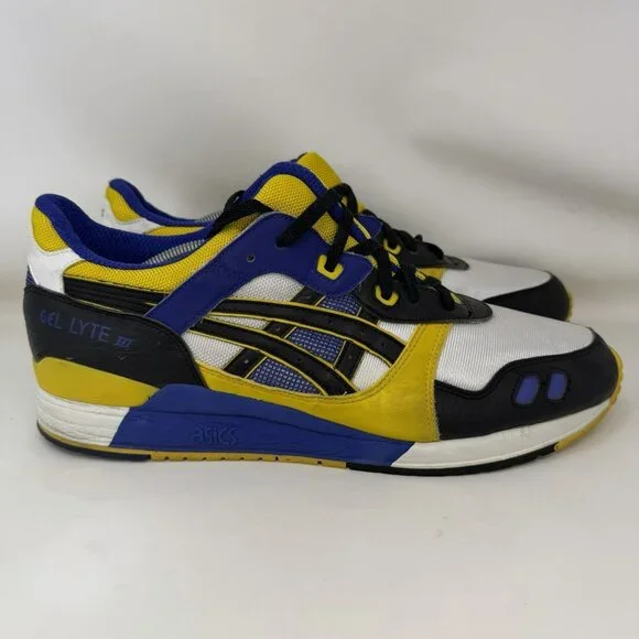 ASICS Gel-Lyte III Athletic Shoes White Black Yellow Purple Men’s Size 100 - Picture 1 of 6